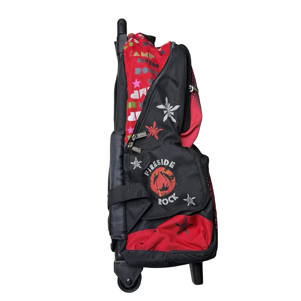Camp Rock kids boys girls kindergarten school rolling wheels backpack 16